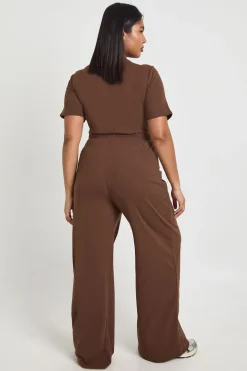 Pantalon Large Taille Haute Ultra Doux Grande Taille