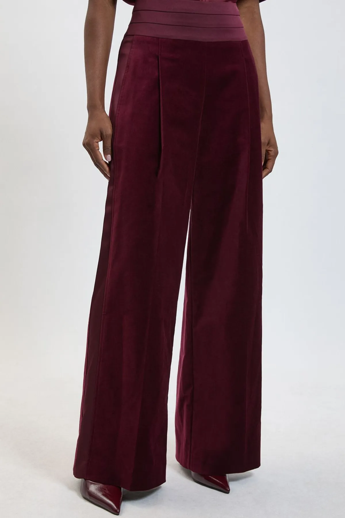 KarenMillen Pantalon Large Taillé En Velours<Femme Pantalons
