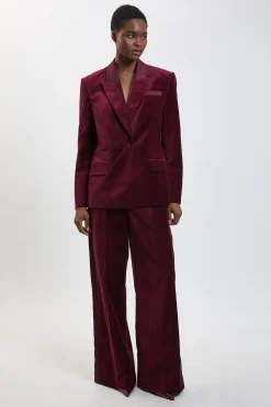KarenMillen Pantalon Large Taillé En Velours<Femme Pantalons