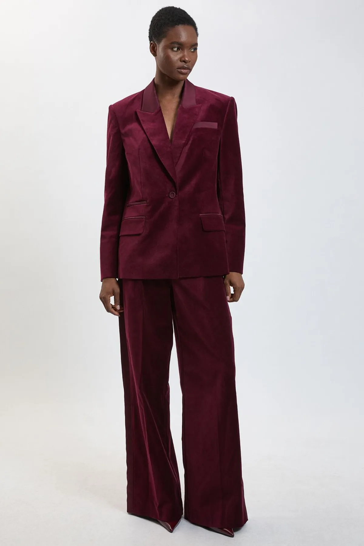 KarenMillen Pantalon Large Taillé En Velours<Femme Pantalons