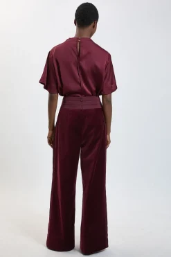 KarenMillen Pantalon Large Taillé En Velours<Femme Pantalons