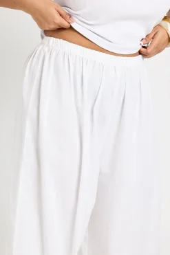 Pantalon Large Taille Plus Avec Détails De Broderie Anglaise Ajourée