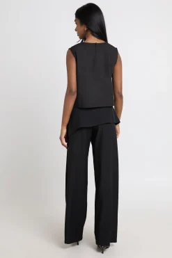 boohoo Pantalon Large Tailleur Avec Superposition Jupe<Femme Pantalons