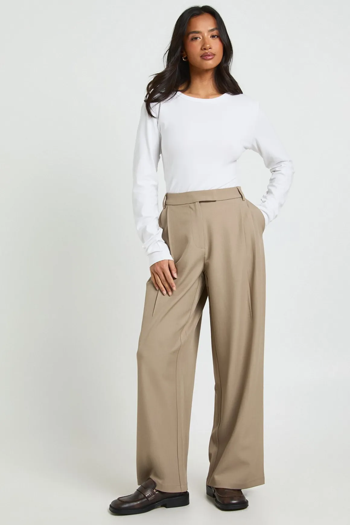 Pantalon Large Tailleur Basiques Boohoo Petite