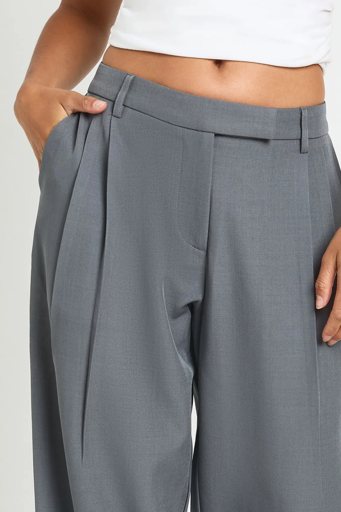 Pantalon Large Tailleur Basics Boohoo Petite