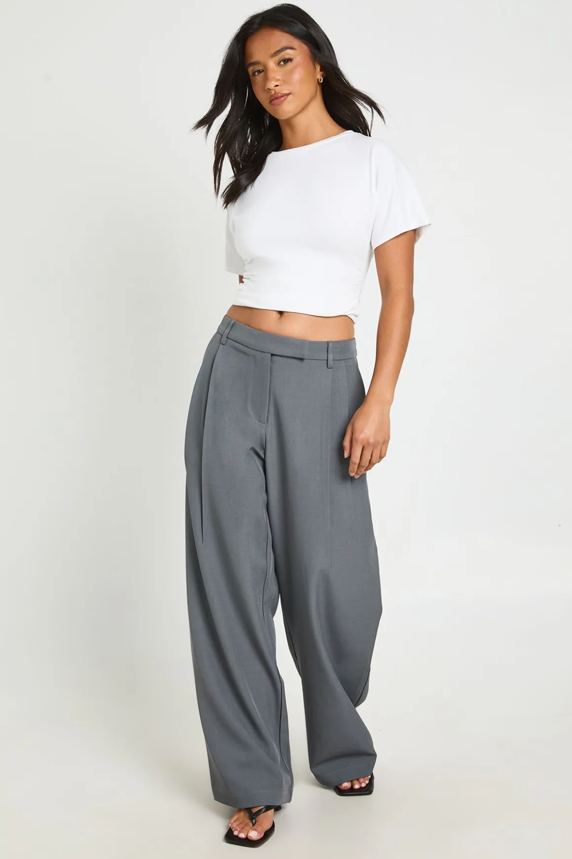Pantalon Large Tailleur Basics Boohoo Petite