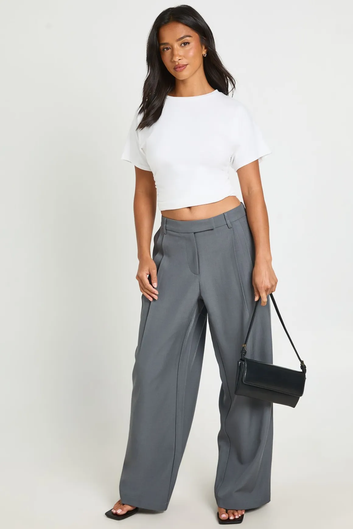 Pantalon Large Tailleur Basics Boohoo Petite