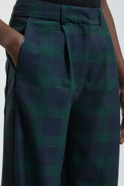 Pantalon Large Tailleur À Carreaux Tartan