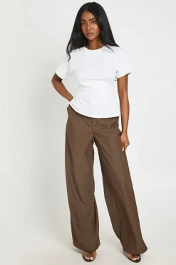 Pantalon Large Tailleur À Ceinture Dissimulée