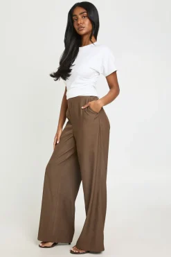Pantalon Large Tailleur À Ceinture Dissimulée