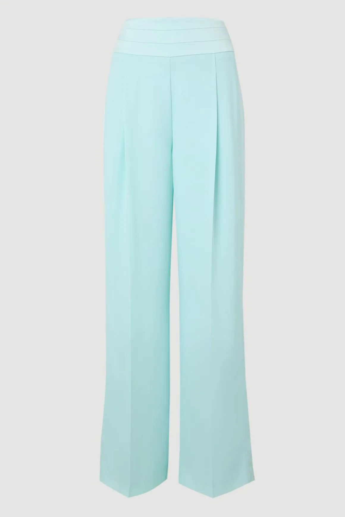 Pantalon Large Tailleur En Crêpe Satiné Dos