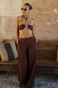 Pantalon Large Tailleur en Lin