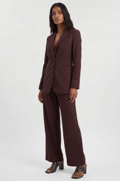KarenMillen Pantalon Large Tailleur En Mélange Tencel<Femme Pantalons|Ensembles