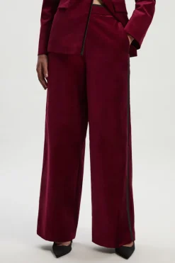 KarenMillen Pantalon Large Tailleur en Velours avec Gros-grain<Femme Pantalons|Ensembles