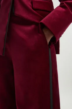 KarenMillen Pantalon Large Tailleur en Velours avec Gros-grain<Femme Pantalons|Ensembles