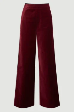 KarenMillen Pantalon Large Tailleur en Velours avec Gros-grain<Femme Pantalons|Ensembles