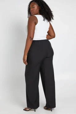 Pantalon Large Tailleur Grande Taille Avec Cordon De Serrage