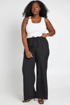 Pantalon Large Tailleur Grande Taille Avec Cordon De Serrage