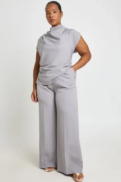 Pantalon Large Tailleur Grande Taille