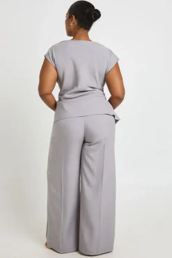 Pantalon Large Tailleur Grande Taille