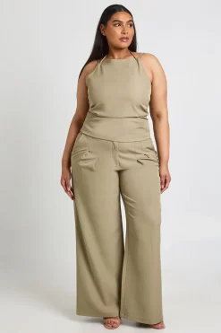 Pantalon Large Tailleur Grande Taille