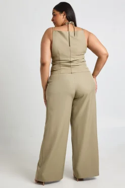 Pantalon Large Tailleur Grande Taille