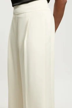 Pantalon Large Tailleur Grande Taille En Crêpe Satiné