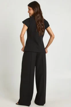 Pantalon Large Tailleur À Pinces Devant