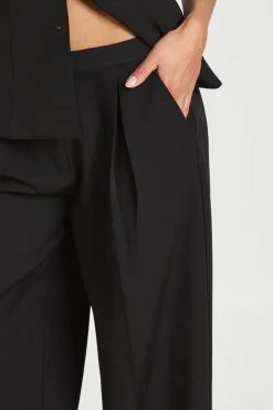 Pantalon Large Tailleur À Pinces Devant