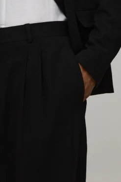 boohooMAN Pantalon Large Tailleur À Plis Aspect Lin<Homme Ensembles|Costumes Et Tenues Formelles