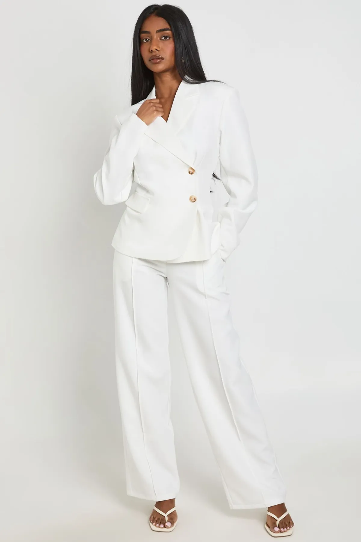 boohoo Pantalon Large Tailleur À Plis Devant<Femme Pantalons|Tailleurs