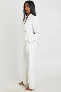 boohoo Pantalon Large Tailleur À Plis Devant<Femme Pantalons|Tailleurs