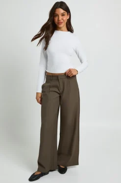 boohoo Pantalon Large Tailleur À Plis Devant<Femme Pantalons|Looks De Rentrée