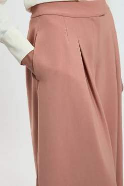 Pantalon Large Tailleur À Plis Élégants