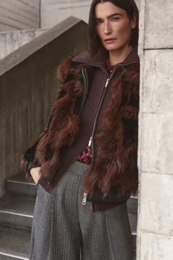 Pantalon Large Tailleur À Rayures