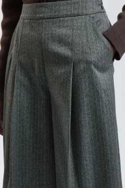 Pantalon Large Tailleur À Rayures