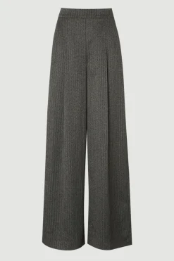 Pantalon Large Tailleur À Rayures