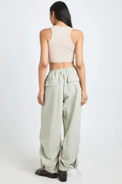 Pantalon Large Tall En Nylon Avec Cordon De Serrage