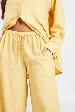 Pantalon Large À Texture Froissée