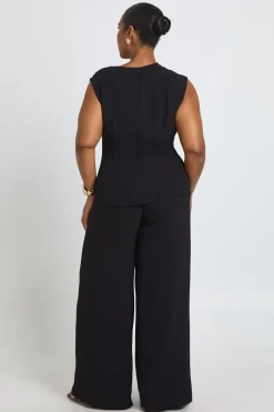 boohoo Pantalon Large Texturé Grande Taille<Femme Pantalons