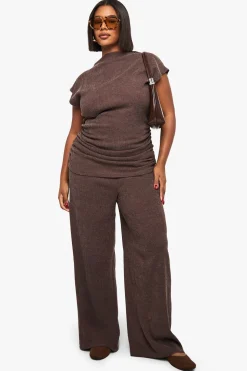 Pantalon Large Texturé Grande Taille