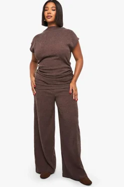 Pantalon Large Texturé Grande Taille