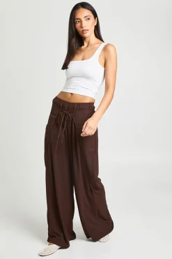 boohoo Pantalon Large Texturé À Nouer Sur Le Devant<Femme Pantalons