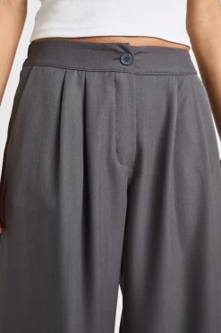 Pantalon Large Tissé Ajusté À Plis