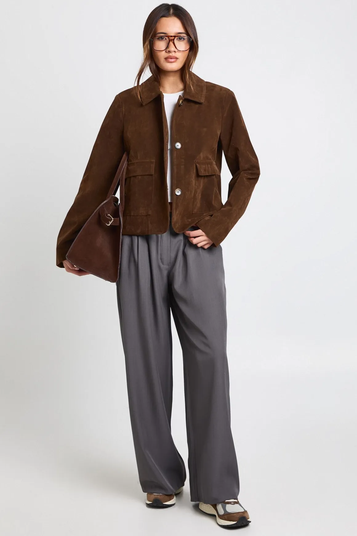 Pantalon Large Tissé Ajusté À Plis