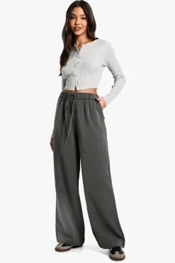 Pantalon Large Tissé À Cordon De Serrage
