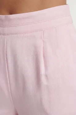 Pantalon Large Tissé En Satin Martelé Petite