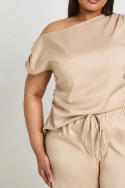boohoo Pantalon Large Tissé À Taille Élastiquée Grande Taille<Femme Pantalons