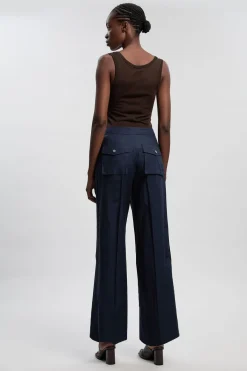 KarenMillen Pantalon Large Tissé Utilitaire Avec Détail En Organdi<Femme Pantalons