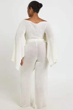boohoo Pantalon Large Tricoté Grande Taille<Femme Tenues De Plage